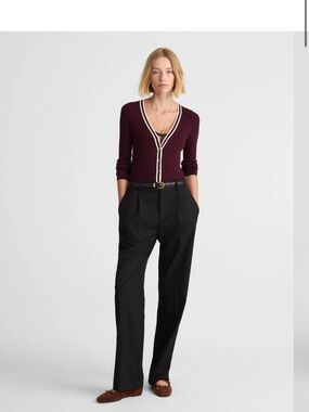 Madewell NWT Slouchy Straight Pants trousers in Brushed Twill black womens 10